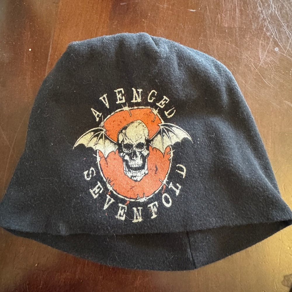 Avenged Sevenfold Beanie Black Deathbat Graphic Skull Rock‎ Band Hat A7X Merch